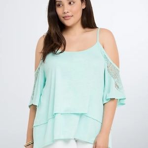 Torrid Cold Shoulder Lace Top